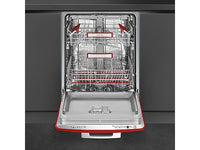 Lavavajillas integrable - Smeg STFABRD3, 13 cubiertos, 11 Programas, 59.8 cm de ancho, Rojo