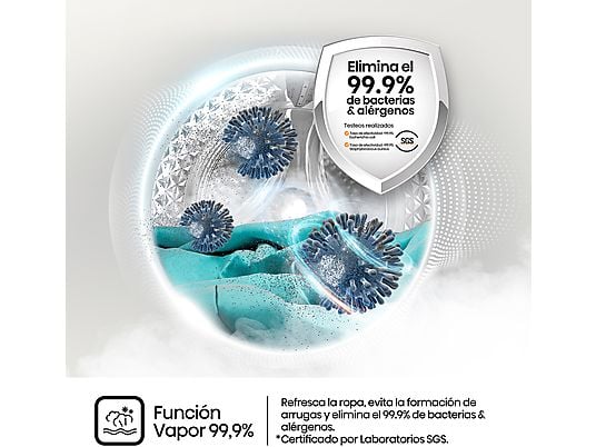 Lavadora secadora - Hisense WD3S8043BW3, 8 kg/5 kg, 1400 rpm, 16 programas. Clase A-30%, WiFi, Blanco
