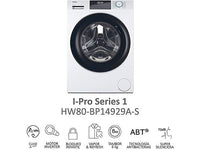 Lavadora carga frontal - Haier I-Pro Series 1 HW80-BP14929A-S, 8 kg, 1400 rpm, Motor Inverter, Función Vapor, Antibacterias, Blanco