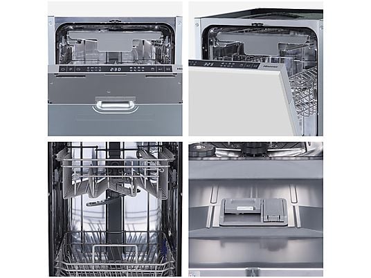 Lavavajillas integrable - Hisense HV543D10, 11 servicios, 7 programas, 44.8 cm, Tercera bandeja, Inverter, Sin Panelar
