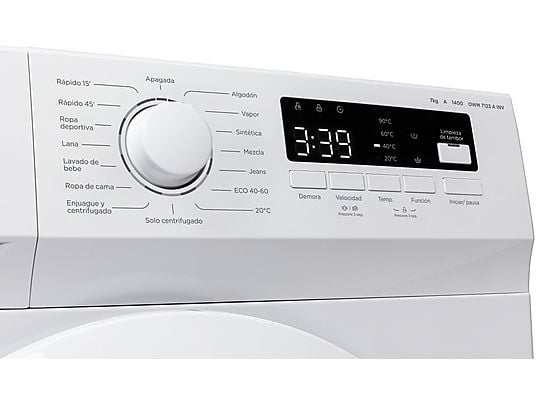 Lavadora carga frontal - ok. OWM 7123 A INV, 7 kg, 1400 rpm, 15 Programas, Motor Inverter, Función vapor, Blanco