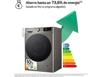 Lavadora secadora - LG F4DR7011AGS, 11kg / 6kg, 1400 rpm, 14 programas, AI Direct Drive ™, Steam™, Inox antihuellas