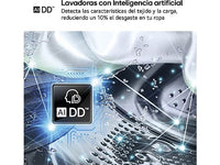Lavadora carga frontal - LG F4X1009NWK, 9 kg, 1400 rpm, 10 programas, AI Direct Drive™, ThinQ™, Blanco Marfil