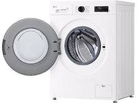 Lavadora carga frontal - LG F4X1009NWK, 9 kg, 1400 rpm, 10 programas, AI Direct Drive™, ThinQ™, Blanco Marfil