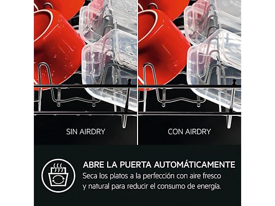 Lavavajillas - AEG FFB75717PM, 14 servicios, 9 programas, 60 cm, Tercera bandeja, AirDry, Inox Antihuellas