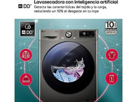 Lavadora secadora - LG F4DR7009AGS, Serie 700, 9 kg/6 kg, 1400 rpm, 14 programas, Inox antihuellas