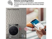 Lavadora secadora - LG F4DR7009AGS, Serie 700, 9 kg/6 kg, 1400 rpm, 14 programas, Inox antihuellas