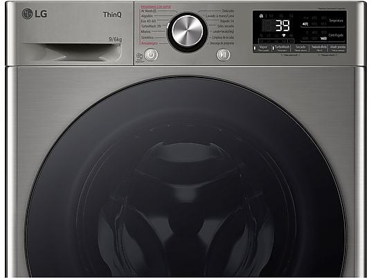 Lavadora secadora - LG F4DR7009AGS, Serie 700, 9 kg/6 kg, 1400 rpm, 14 programas, Inox antihuellas