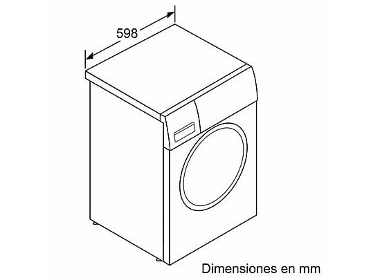 Lavadora carga frontal - Bosch WGE03200ES,Serie 2, 8 kg, 1.200 rpm, 13 programas, Higiene Plus, Motor EcoSilence, Blanco