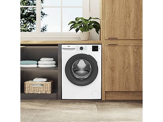 Lavadora carga frontal - Beko VBM3WFT39413WA, 9 kg, 1400 rpm, 15 programas, Energy Spin, Steam Cure, Motor ProSmart Inverter, Blanco