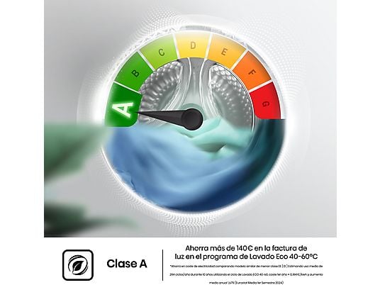 Lavadora secadora - Hisense WD3S8043BW3, 8 kg/5 kg, 1400 rpm, 16 programas. Clase A-30%, WiFi, Blanco