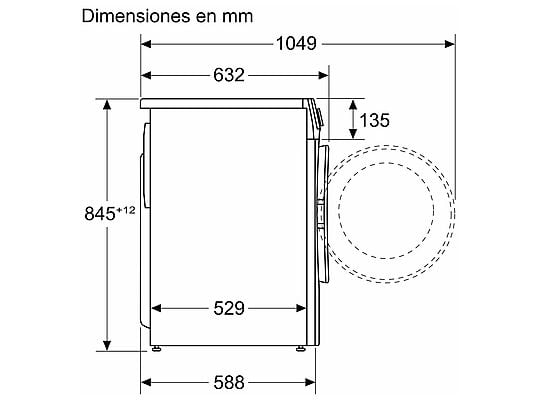 Lavadora carga frontal - Balay 3TS3107BD, 10 kg, 1400 rpm, 14 programas, Programa Planchado, Ahorro AquaControl Plus, Blanco