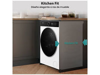 Lavadora carga frontal - Hisense WF5I1045BWQ , 10.5 kg, 1400 RPM, 18 programas, Fondo reducido 55.5 cm, Autodosificación, Blanco