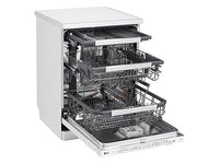 Lavavajillas - LG DF587HHS, 14 servicios, 10 programas, 60 cm, QuadWash™, Tercera Bandeja, ThinQ™, Blanco Marfil