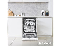 Lavavajillas - LG DF587HHS, 14 servicios, 10 programas, 60 cm, QuadWash™, Tercera Bandeja, ThinQ™, Blanco Marfil