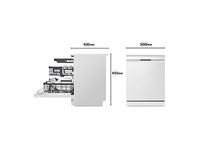 Lavavajillas - LG DF587HHS, 14 servicios, 10 programas, 60 cm, QuadWash™, Tercera Bandeja, ThinQ™, Blanco Marfil