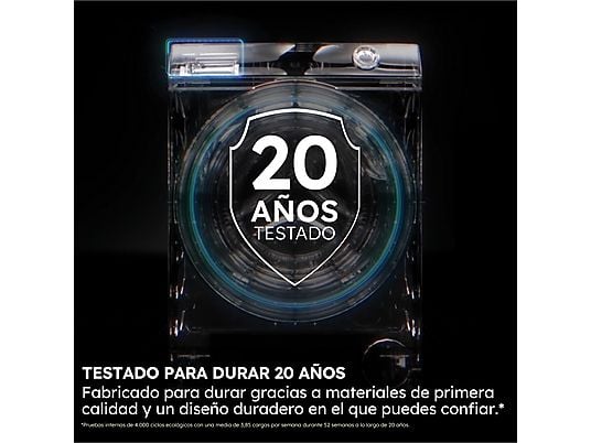 Lavadora carga frontal - Haier X5 Series HW90-BP14357TUIB, 9kg, 1400rpm, Motor Inverter, Wi-Fi, Blanco