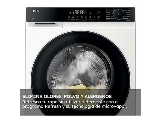 Lavadora carga frontal - Haier X5 Series HW90-BP14357TUIB, 9kg, 1400rpm, Motor Inverter, Wi-Fi, Blanco