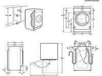 Lavadora integrable - AEG LFN7G8434F, 8 kg, 1400 rpm, Tecnología ProSense, Función Vapor, Sin panelar