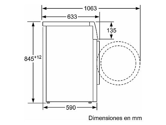 Lavadora carga frontal - BALAY 3TS382B, 8 Kg, 1200 rpm, 15 programas, Blanco