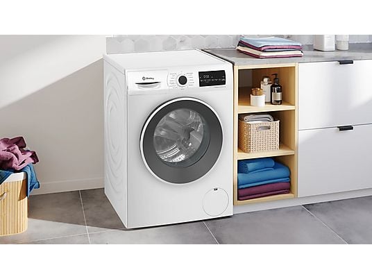 Lavadora carga frontal - BALAY 3TS382B, 8 Kg, 1200 rpm, 15 programas, Blanco