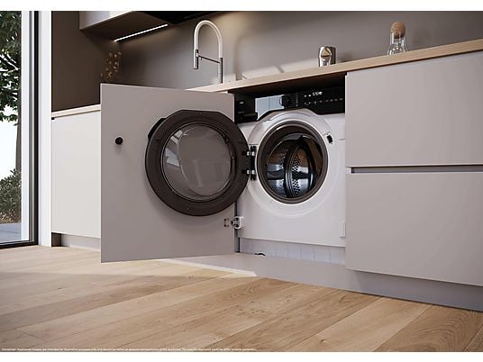 Lavadora integrable - Haier Series 6 BHA6S69M6DB9J-S, Carga frontal, Motor Inverter, Función Vapor, Mix Power System, 9 kg, 1600 rpm, Sin panelar