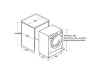 Lavadora integrable - Haier Series 6 BHA6S69M6DB9J-S, Carga frontal, Motor Inverter, Función Vapor, Mix Power System, 9 kg, 1600 rpm, Sin panelar