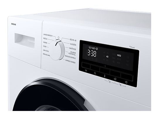 Lavadora carga frontal - Samsung WW80FG3M05AWEC, 8 kg, 1400 rpm, 12 programas, Motor Digital Inverter, Clase A, Blanco