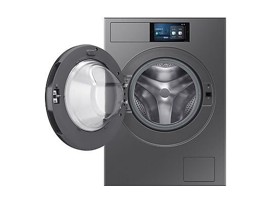 Lavadora carga frontal - Samsung Bespoke AI WF90F09C4SU3, 9 kg, 1400 rpm, 24 programas, Autodosificación, Clase A, Control por voz, Grafito