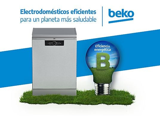Lavavajillas - Beko BDFN36650XC, 16 Servicios, 11 Programas, 60 cm, Tercera bandeja, CornerIntense, DeepWash, Inox