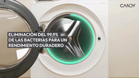Lavadora carga frontal - Candy BR 48SBL6-S, 8 kg, 1400 rpm, 16 Programas, Inverter, WiFi y Bluetooth, Blanco